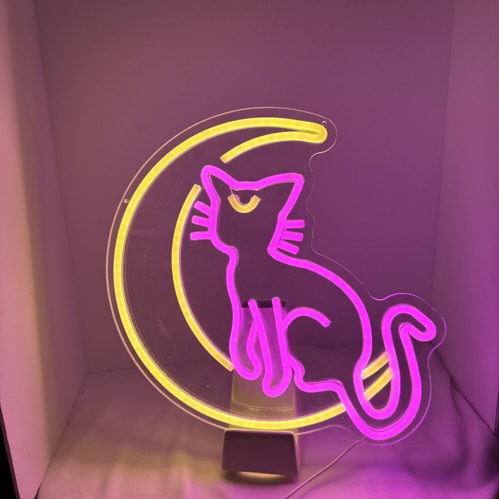 anime cat kitty luna led neon light home room decor hello kitty gift sailor moon - Picture 3 of 8